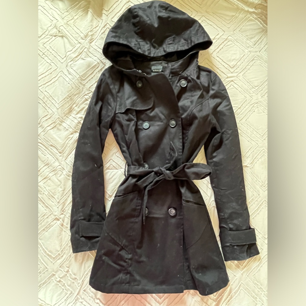 Black Belted Trench Coat